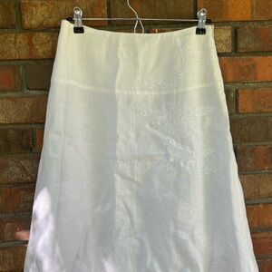 Edward Linen Skirt Embroidered Front 6